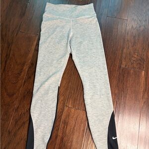 Nike Kids Light Gray and Black Leggings
